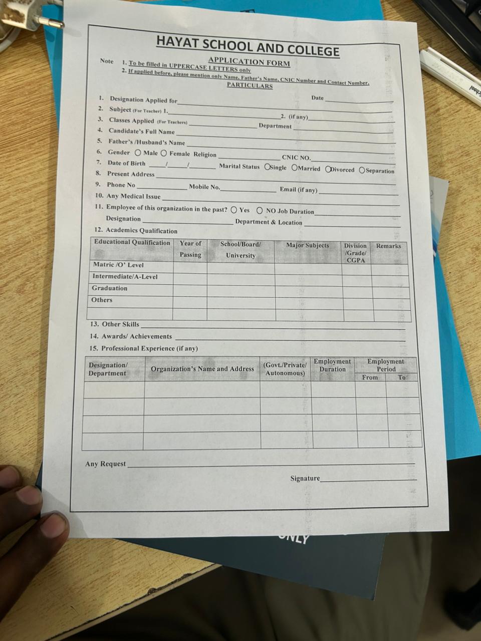 Hayat form reference 2