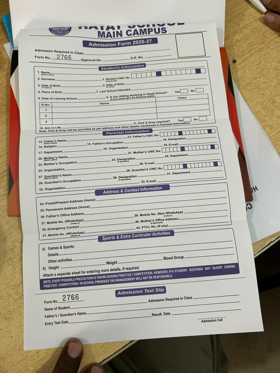 Hayat form reference 7